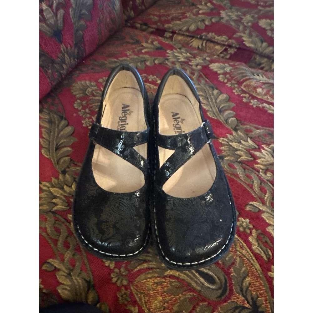 Alegria Jill Black Dottie Mary Jane Flat Comfort Shoes EUR 38 Us 7.5